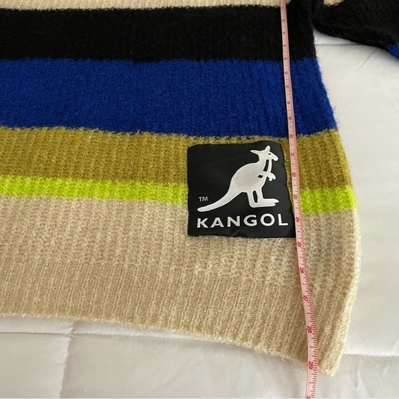H&m x Kangol Fuzzy Striped Oversized Sweater Size Medium - Picture 12 of 13